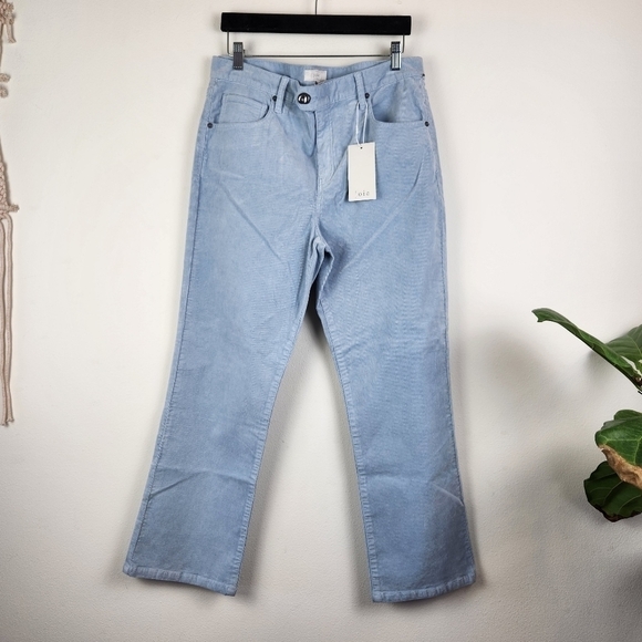 Joie Maza Cropped Corduroy Pants In Thistle Size 12 Blue - Picture 3 of 8